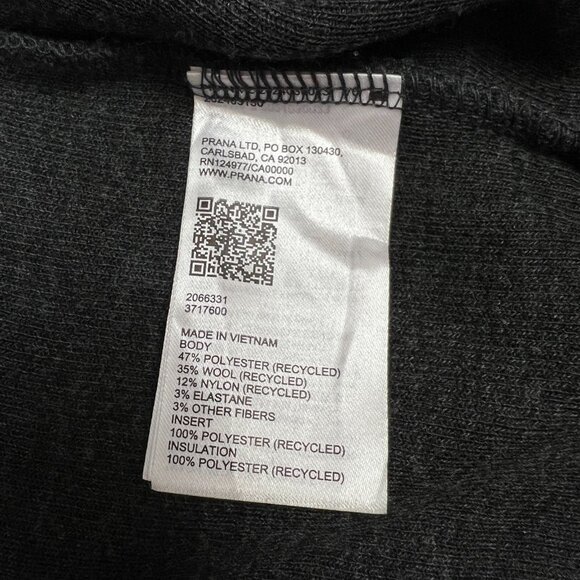 prAna Men's Wooly Bird Fleece Full Zip Size Large Color Gray - Picture 11 of 14